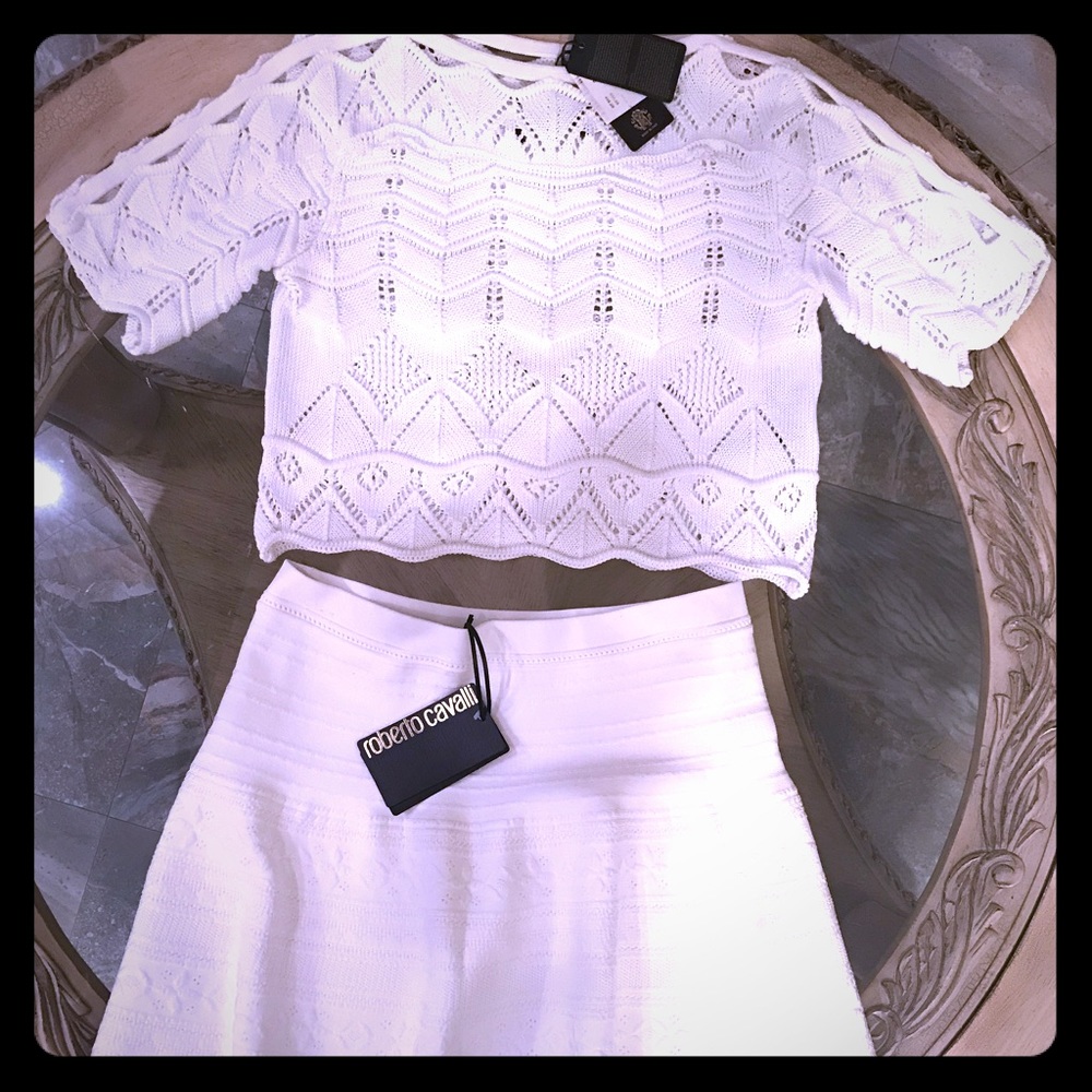 Authentic.NWT Roberto Cavalli women white set